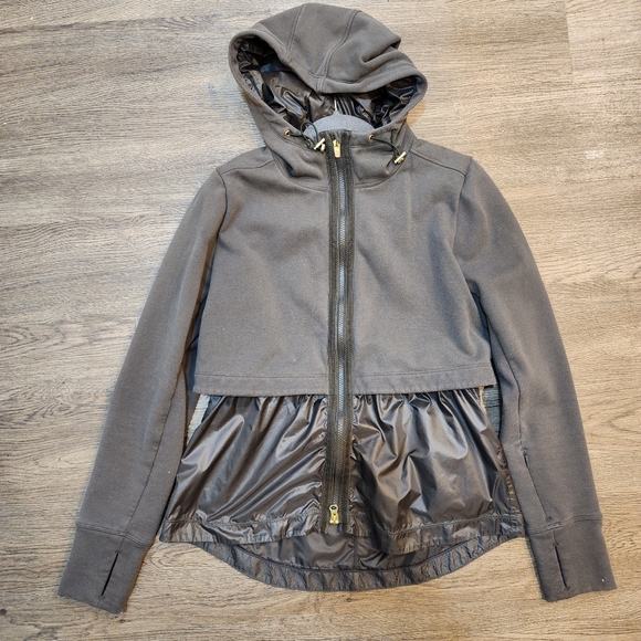 Athleta Windy Point Hoodie Jacket  Swearshirt Windbreaker Arbor Olive Gr… - Picture 2 of 5